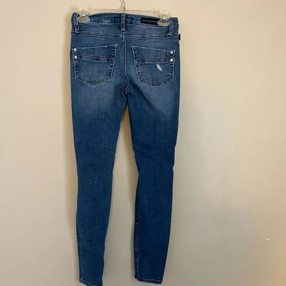 Rock & Republic Womens Blue Skinny Jeans Size 2 Distressed Denim Medium Wash - Picture 7 of 10